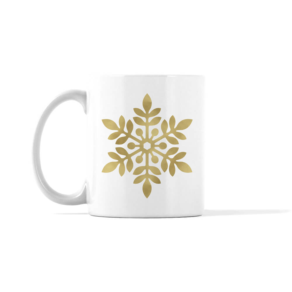 Gold and Silver Snowflake 3 Mug