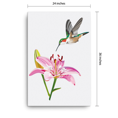 Lily and Hummingbird Canvas