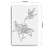 Bare Bones Lily and Hummingbird Canvas