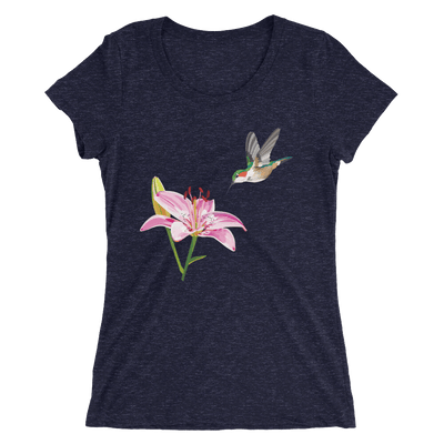 Women's Polygon Lily and Hummingbird T-Shirt