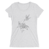 Women's Bare Bones Polygon Lily and Hummingbird T-Shirt