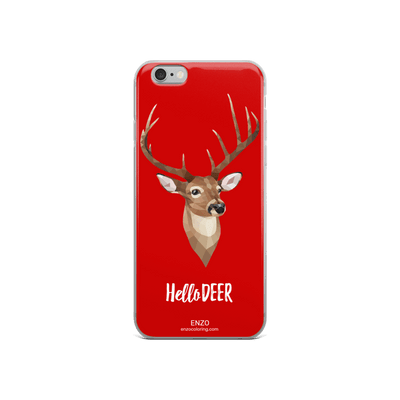 iPhone Red Bkgrd Deer Phone Case