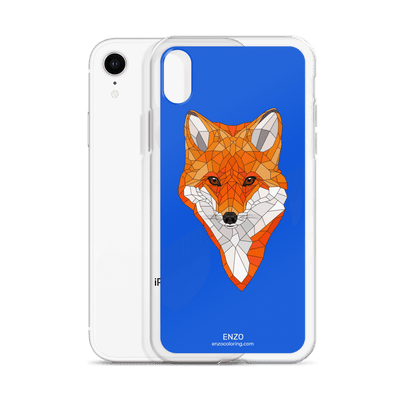iPhone Royal Blue Bkgrd Fox Phone Case