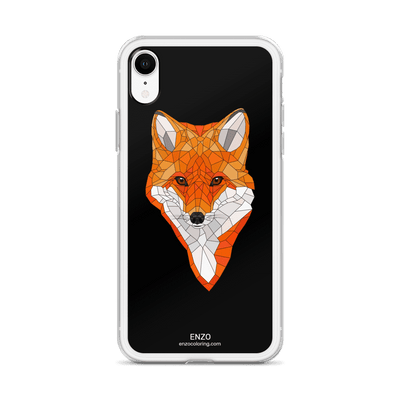 iPhone Black Bkgrd Fox Phone Case