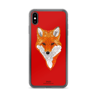 iPhone Red Bkgrd Fox Phone Case