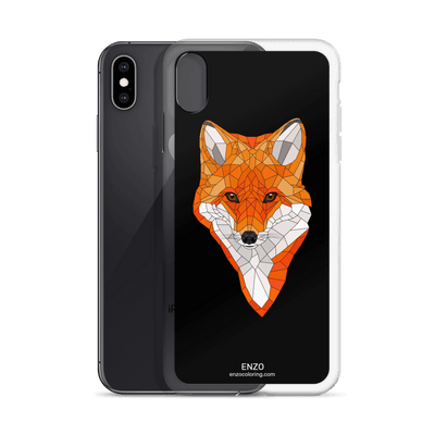 iPhone Black Bkgrd Fox Phone Case