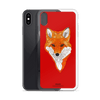 iPhone Red Bkgrd Fox Phone Case